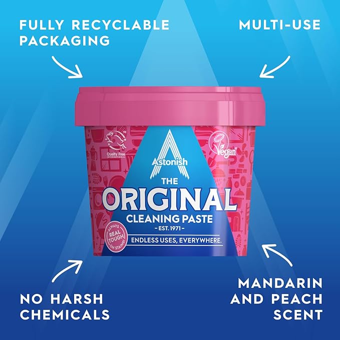 Astonish The Original Cleaning Paste, Multi-Purpose, No Harsh Chemicals, Mandarin & Peaches Scent, 500g - Image 4